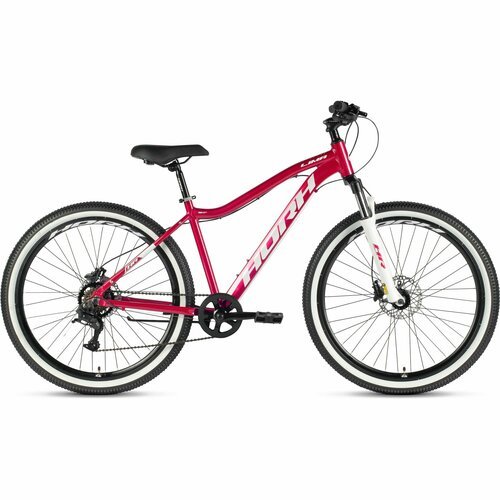 Велосипед горный HORH LIMA LHD 7.0 27.5 (2024), хардтейл, взрослый, женский, алюминиевая рама, оборудование L-Twoo, 9 скоростей, дисковые гидравлические тормоза, цвет Berry-White, розовый/белый цвет, размер рамы 19', для роста 180-190 см