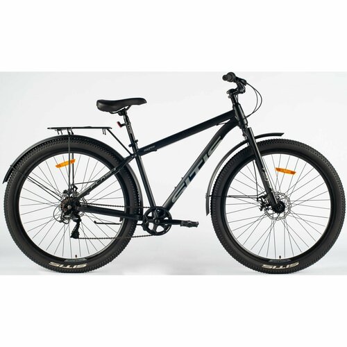 Велосипед городской SITIS FLASH 29' 7spp (2024) Black-Grey, ригид, взрослый, мужской, стальная рама, 7 скоростей, дисковые механические тормоза, размер рамы 19', для роста 180-190 см