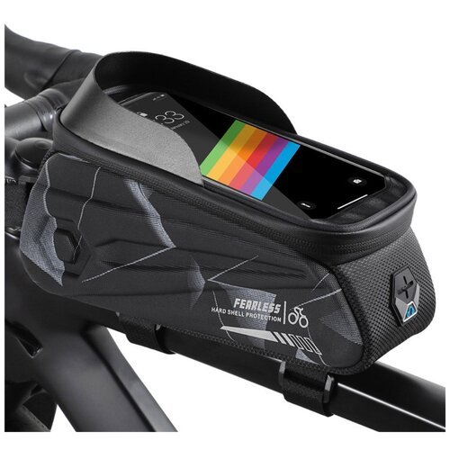 Велосипедная водонепроницаемая сумка для телефона West Biking с креплением на раму, с доступом к сенсорному экрану до 7 дюймов, темно-серая