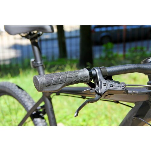 Грипсы для велосипеда эргономичные Optimo Black черные с локоном комплект