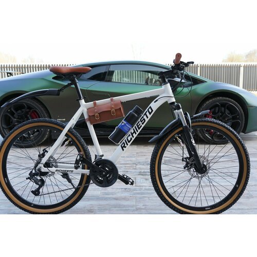 Велосипед горный RICHIESTO 29' Алюминиевая рама 21', Взрослый Спортивный Унисекс, белый/коричневый