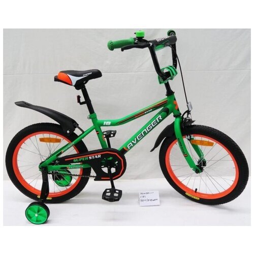 Велосипед 18 AVENGER SUPER STAR зеленый/черный