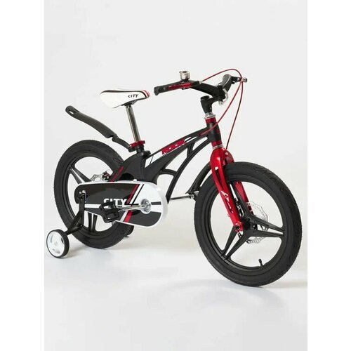 Велосипед детский 18' ROOK CITY черный для мальчиков и девочек от 5 до 7 лет на рост 105-130см
