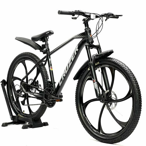 Велосипед 'CRUZER' 26' для роста 150-180 см, черный, 2024