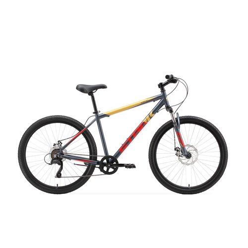 Велосипед Stark'23 Respect 26.1 D Microshift серый/красный/желтый 18'