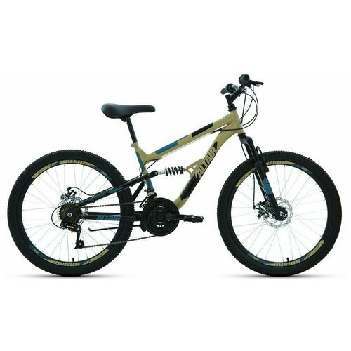 Велосипед ALTAIR MTB FS 24 D (24' 18 ск. рост. 15') 2022, бежевый/черный, RBK22AL24051