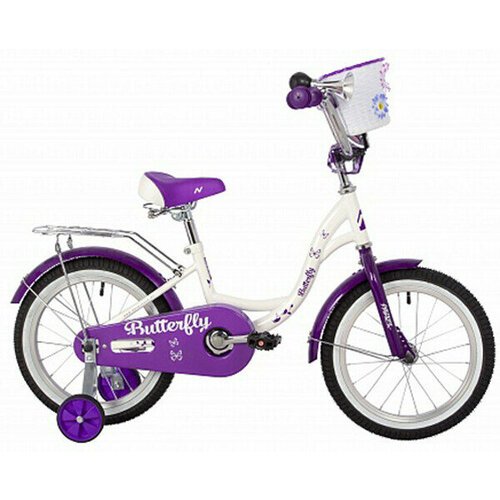 Велосипед Novatrack Butterfly 14' белый-фиолетовый 147BUTTERFLY. WVL23