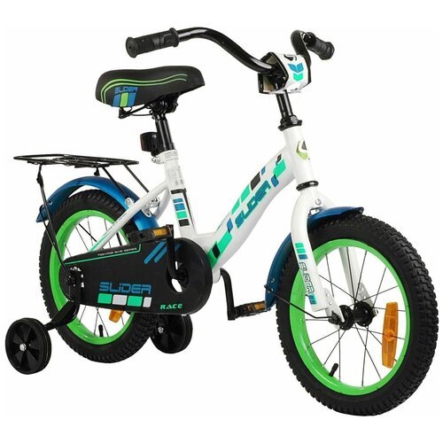 Велосипед детский SLIDER 14' 2021 (Артикул: IT106087, Цвет: Белый/Голубой/Зелёный неоновый)
