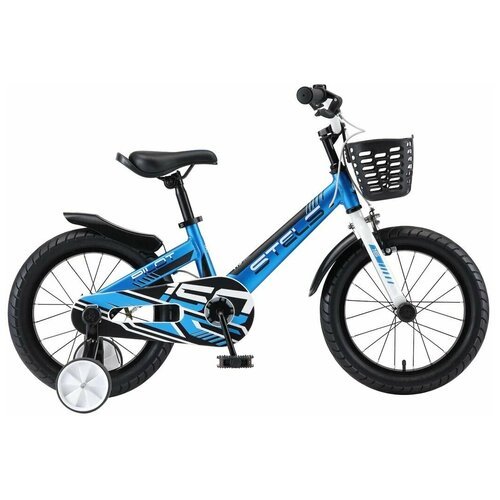 Велосипед Детский Pilot-150 16' V010 9' Синий цвет/ Велосипед для девочек и мальчиков с Дополнительными колесами