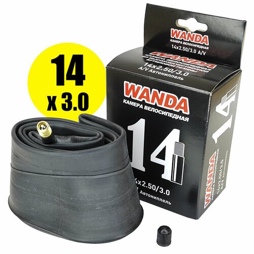 Камера для велосипеда Wanda 14 дюймов, 14х2.50/3.0, автониппель 33 мм