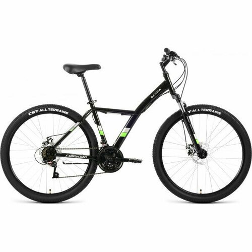 Велосипед Forward Dakota 27,5 2.0 D черный/ярко-зеленый 2022 г 16,5' RBK22FW27605