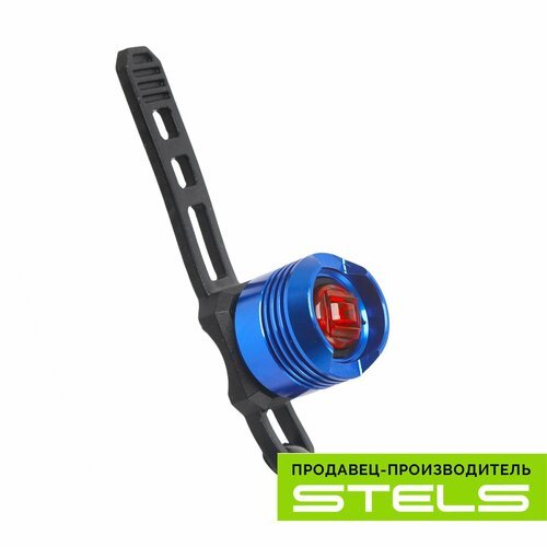Задний фонарь для велосипеда STELS JY-3006T, 1 красный светодиод, алюминиевый синий NEW (item:030)