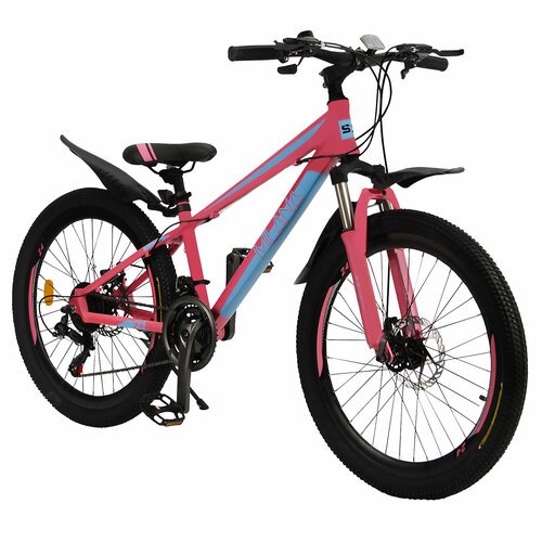 Горный велосипед детский скоростной Milana 24' розовый, 8-14 лет, 21 скорость (Shimano tourney)