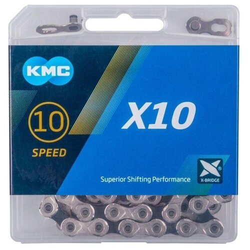 KMC Цепь KMC X10 Silver/Black, 10 скоростей, 114 звеньев