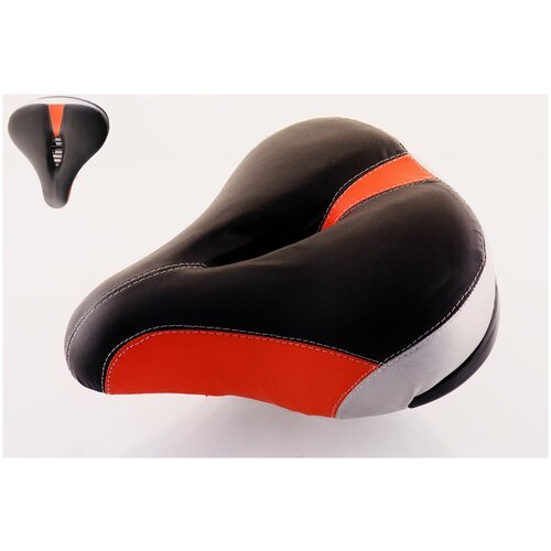 Седло велосипедное (с вентиляцией, пружинное 265×230mm, черно-красное)