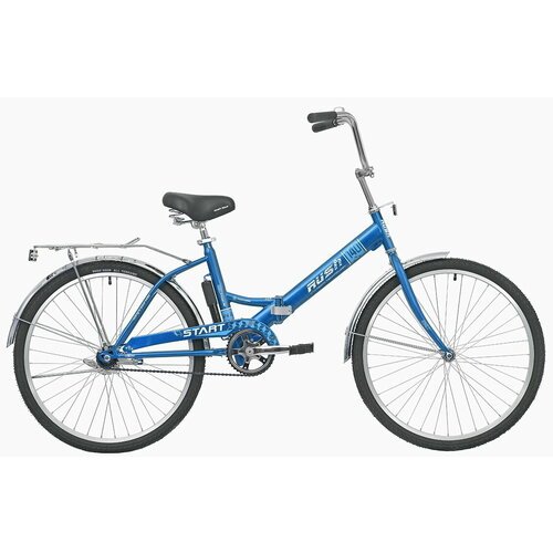 Велосипед подростковый складной 26' RUSH HOUR START 140 1 скорость синий рама 16' рост 150-170 см. Взрослый/для девочки/для мальчика/для женщины/для дачи/прогулочный/городской/дорожный/ с багажником