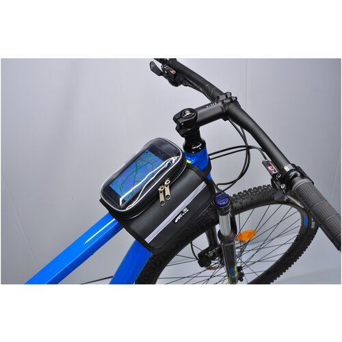 Сумка для велосипеда на раму, велоштаны, с окошком для телефона Course, 15*15*11 см, графит