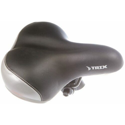 Седло TRIX комфорт 245x210 мм, пружинное, черно-серебристое