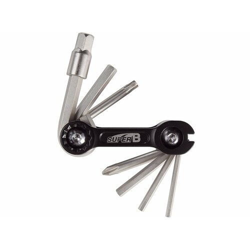 Super b 9875 набор инструментов складной 9 в 1: шестигранники , спицевой ключ 3,2 мм, отвертка +, т25
