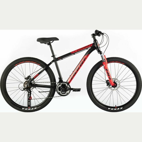 Велосипед горный HORH FOREST FHD 7.0 27,5' (2024), хардтейл, взрослый, мужской, алюминиевая рама, оборудование Shimano Tourney, 21 скорость, дисковые гидравлические тормоза, цвет Black-Red, черный/красный цвет, размер рамы 17', для роста 170-180 см
