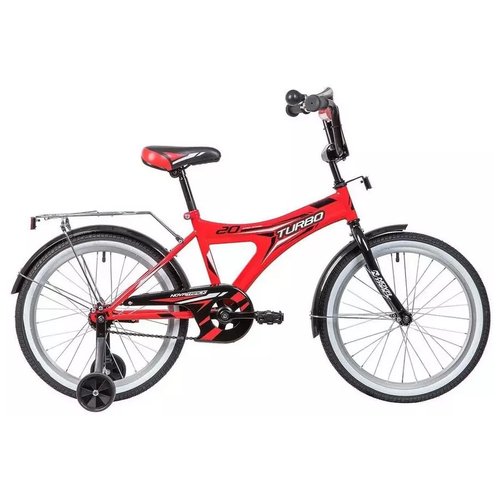 Велосипед Novatrack Turbo городской (подростк.) рам:12' кол:20' красный/черный 12кг (подарок: велосипедный замок и фляга для воды)