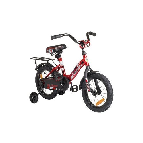 Велосипед Slider 14' с дополнительными колесами, цвет красно - черный / велосипед детский