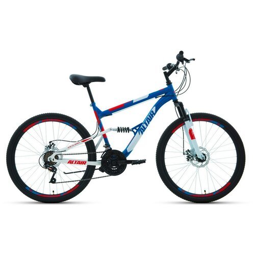 Горный (MTB) велосипед ALTAIR MTB FS 26 2.0 Disc (2021) синий/красный 18' (требует финальной сборки)