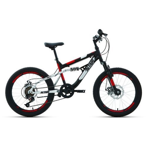 Детский велосипед Altair MTB FS 20 Disc, год 2021, цвет Черный-Красный