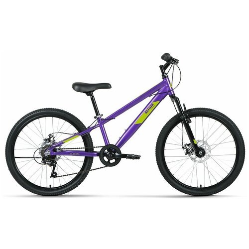 Велосипед ALTAIR AL 24 D (24' 7 ск. рост. 11') 2022, фиолетовый/зеленый, RBK22AL24191
