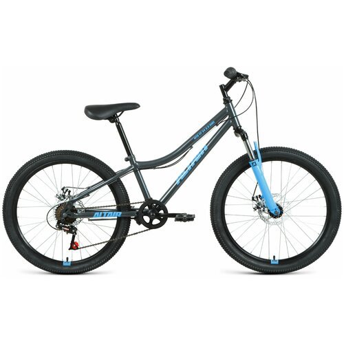 Велосипед ALTAIR MTB HT 24 2.0 disc 2021 рост 12' темно-серый/голубой
