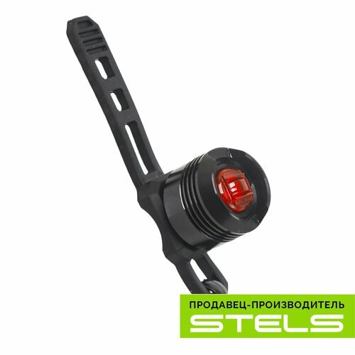 Задний фонарь для велосипеда STELS JY-3006T, 1 красный светодиод, алюминиевый чёрный NEW (item:020)