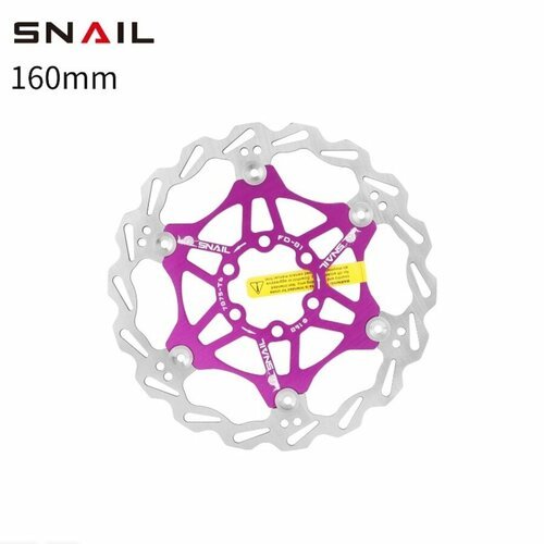 Ротор дискового тормоза 160мм на 6 болтов SNAIL FD-01 фиолетовый