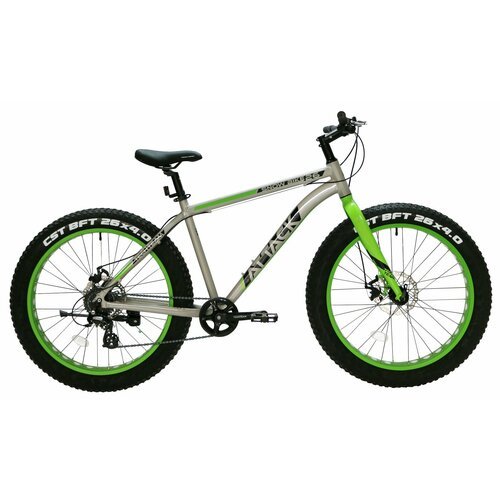 Велосипед TECH TEAM ATTACK 26'х19' Fat зеленый 2024 NN012248 NN012248