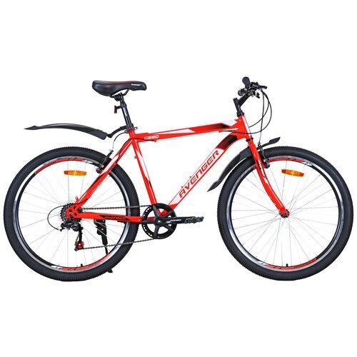 Велосипед 26 AVENGER C260 (7-ск.) красный/неоновый/черный (рама 19)