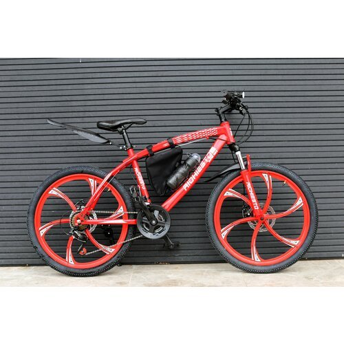 Велосипед горный RICHIESTO 24' Рама 14' Алюминиевые Литые диски Спортивный, красный