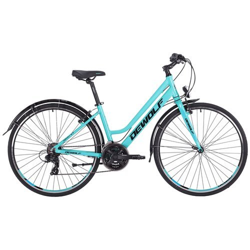 DEWOLF ASPHALT 10 W (2021) Велосипед городской комфорт бирюза/черный/светло-голубой; 14; DWF2170020014