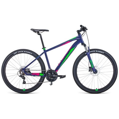Велосипед 27,5' Forward Apache 27,5 3.0 disc AL фиолетовый/зелёный 20-21 г рама 15'