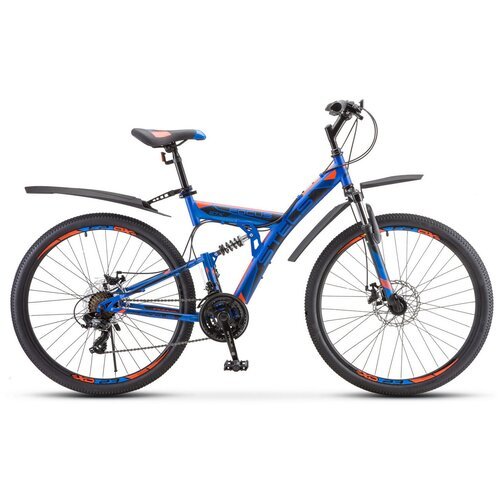Горный (MTB) велосипед STELS Focus MD 21-sp 27.5 V010 (2020) синий/неоновый красный 19' (требует финальной сборки)