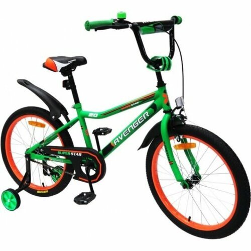 Детский велосипед Avenger 14' Super Star, зеленый/черный