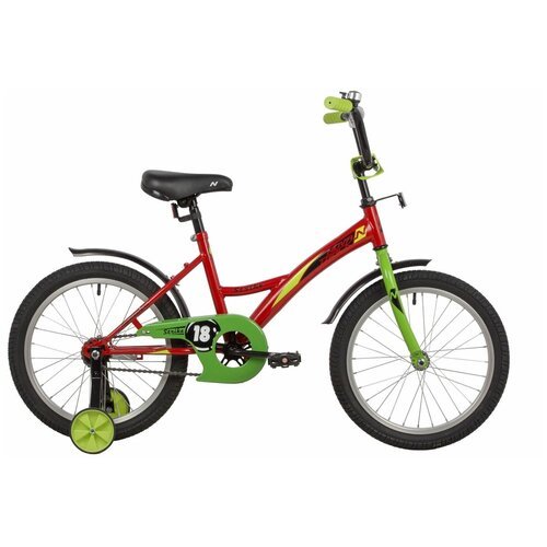 Велосипед NOVATRACK 18' STRIKE красный, тормоз ножной, крылья короткие, защита А-тип / велосипед детский
