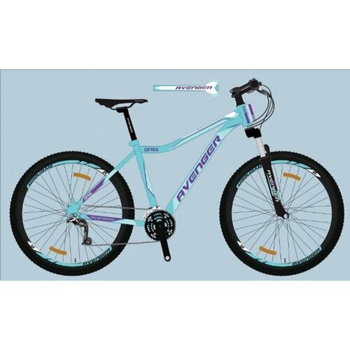 Велосипед 27.5 AVENGER C275W (21-ск.) Зеленый/фиолетовый (рама 17.5)
