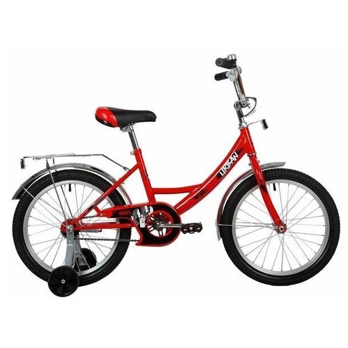 Детский велосипед NOVATRACK 18' URBAN красный, защита А-тип, тормоз нож, крылья и багажник хром.
