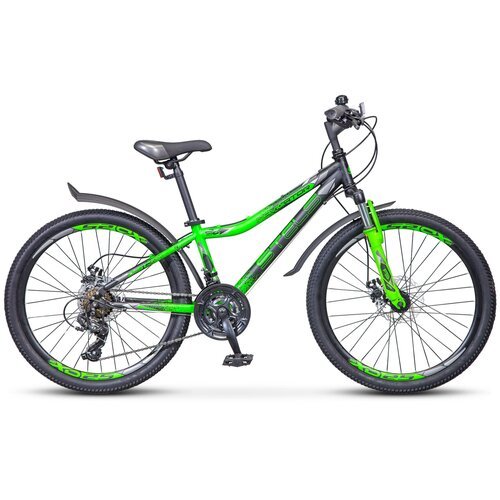 Велосипед Stels Navigator 410 MD 24 21-sp V010 (2019) 12 черный/зеленый (требует финальной сборки)