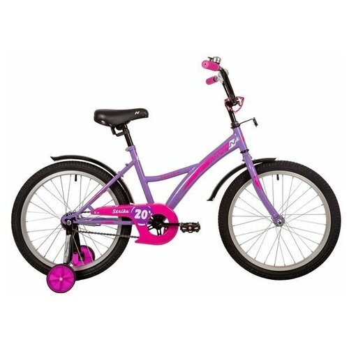 Детский велосипед NOVATRACK 20' STRIKE фиолетовый, тормоз нож, крылья корот, защита А-тип