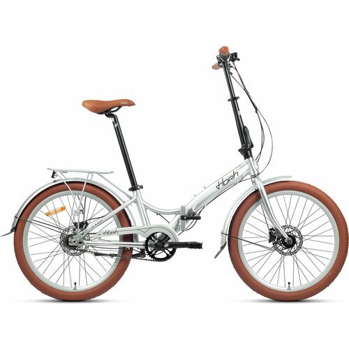 Велосипед складной HORH KAYO 24N7D 24' (2023), ригид, складная рама, взрослый, женский, мужской, алюминиевая рама, оборудование Shimano Nexus, 7 скоростей, дисковые гидравлические тормоза, цвет Grey, серый цвет, размер рамы 24', для роста 160-190 см