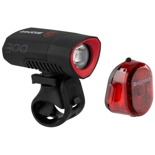 Комплект фонарей SIGMA Buster 300/Nugget II Flash черный/красный