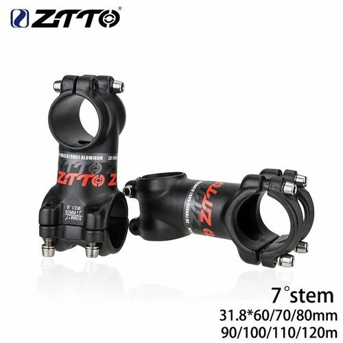 Вынос ZTTO XC 31,8 мм 7 градусов, длина 90мм, black-red