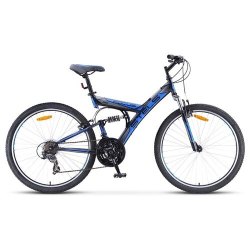Горный (MTB) велосипед STELS Focus V 26 18-sp V030 (2021) черный/синий 18' (требует финальной сборки)