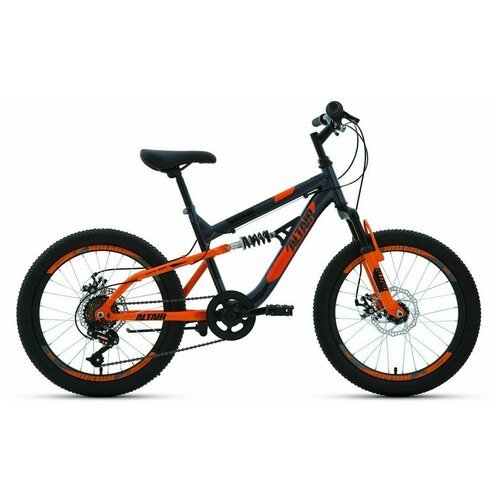 Велосипед ALTAIR MTB FS 20 D (20' 6 ск. рост. 14') 2022, темно-серый/оранжевый, RBK22AL20049