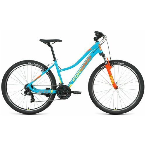 Велосипед FORWARD JADE 27,5 1.0 (27,5' 21 ск. рост. 16.5') 2022, бирюзовый/желтый, RBK22FW27751